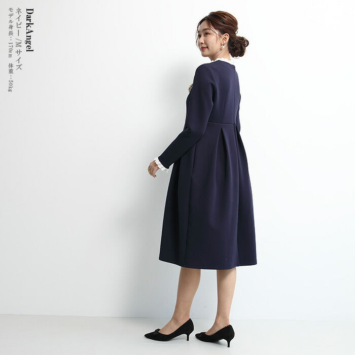 レースタックフレアワンピース