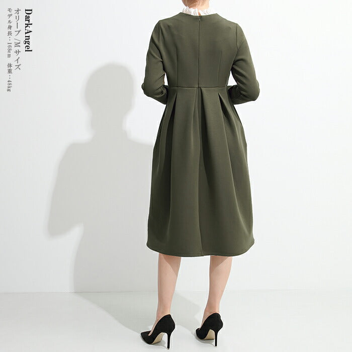 レースタックフレアワンピース