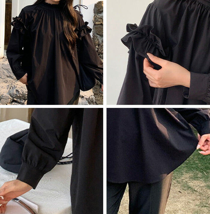 フリルハイネックセットアップ