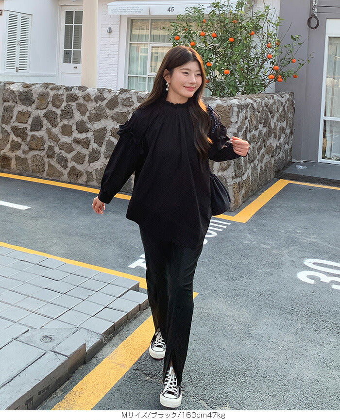 フリルハイネックセットアップ