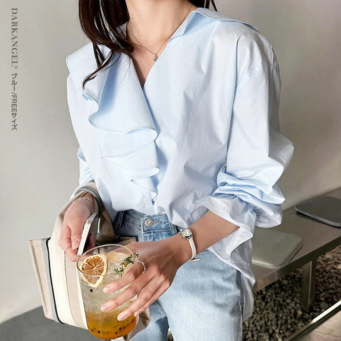 ラッフルケープブラウス