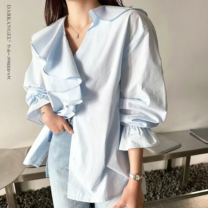 ラッフルケープブラウス