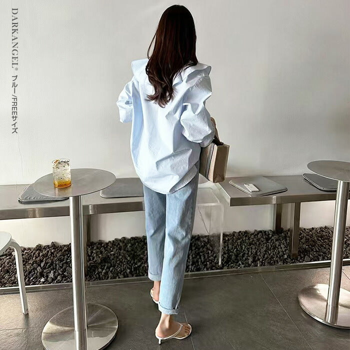 ラッフルケープブラウス