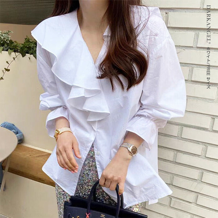 ラッフルケープブラウス