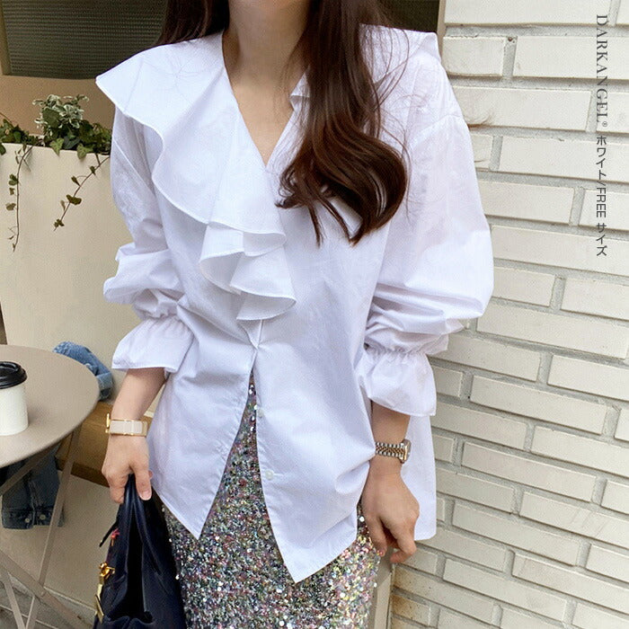 ラッフルケープブラウス