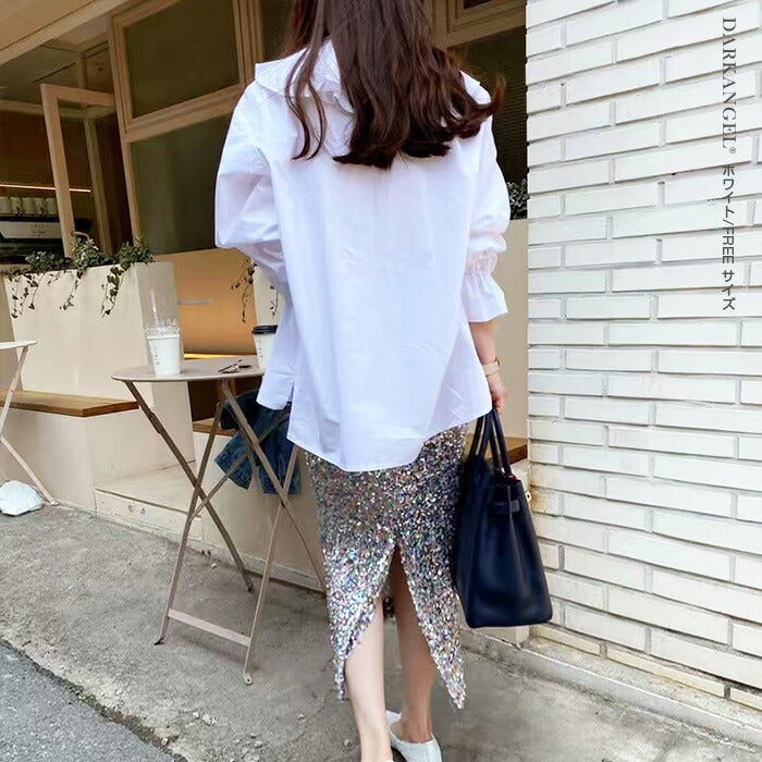 ラッフルケープブラウス