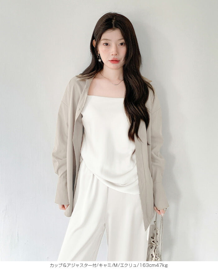 サテンカップ付きキャミ