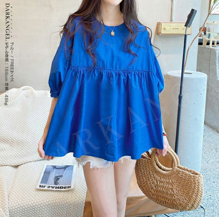 ペプラムチュニックブラウス