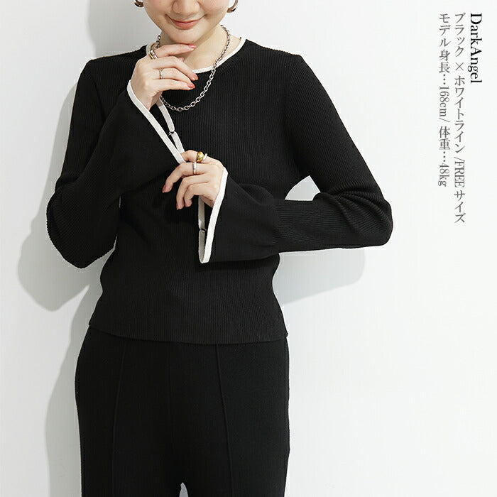 スリーブニットトップス