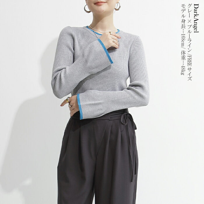 スリーブニットトップス