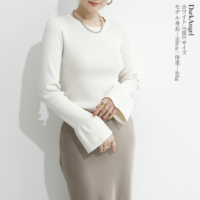 スリーブニットトップス