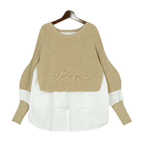 異素材切り替えトップス