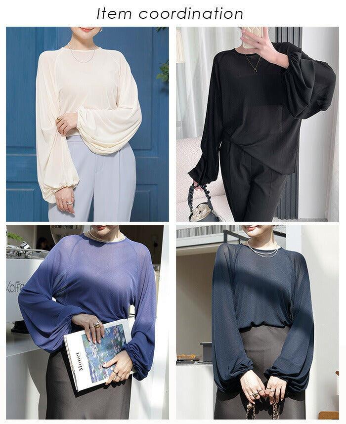 スリーブシアーブラウス