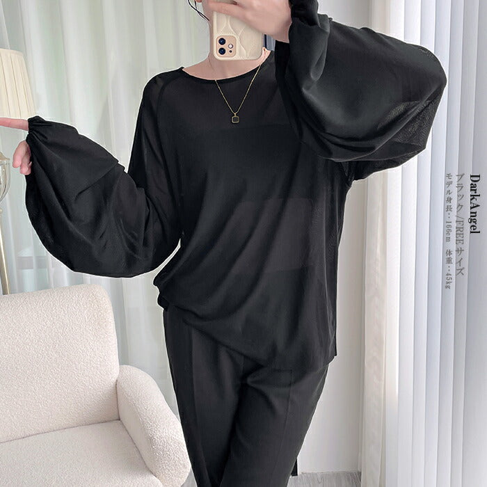 スリーブシアーブラウス