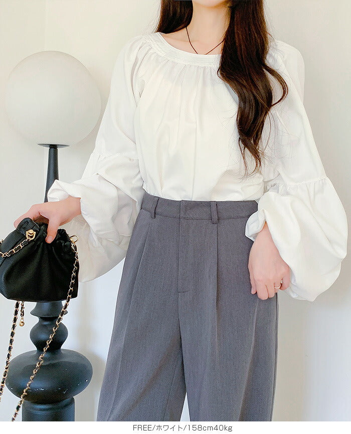 スリーブギャザーブラウス