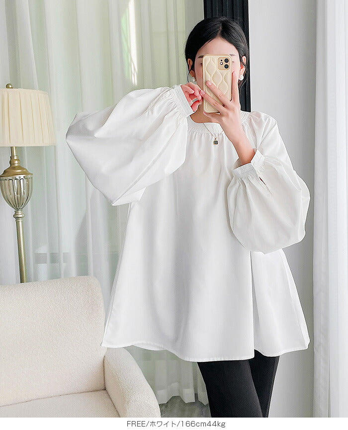 スリーブギャザーブラウス