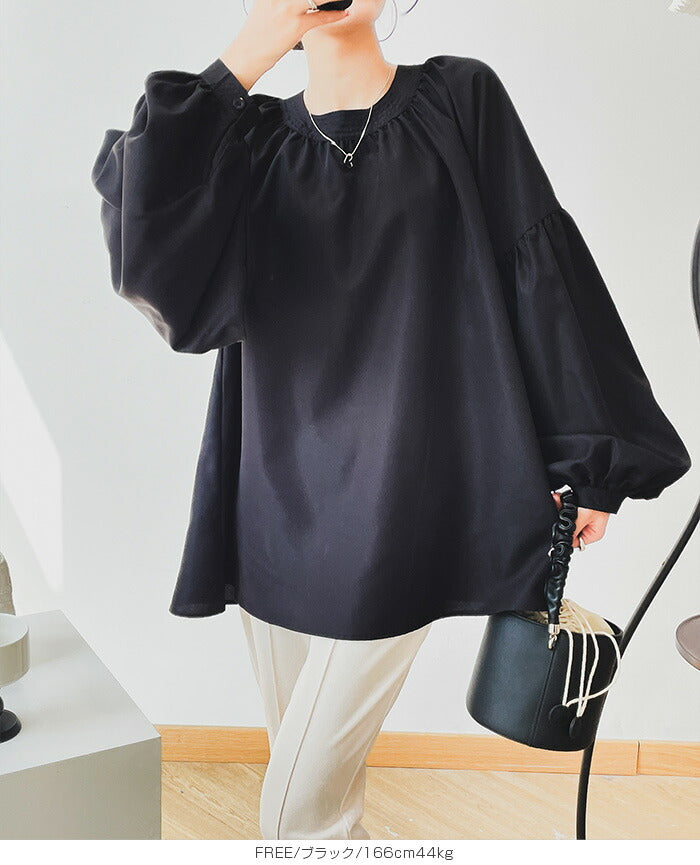 スリーブギャザーブラウス
