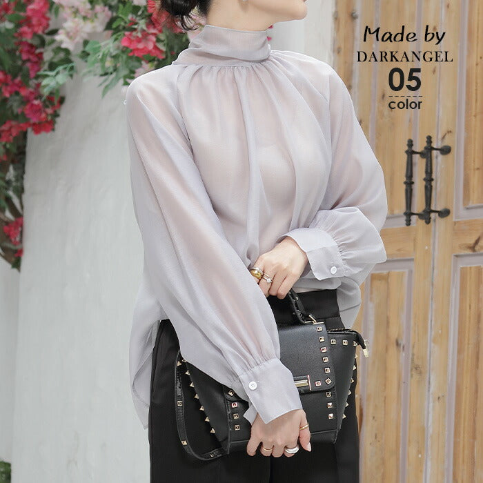 シアーボウタイリボンブラウス