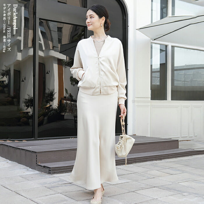 サテンブルゾン