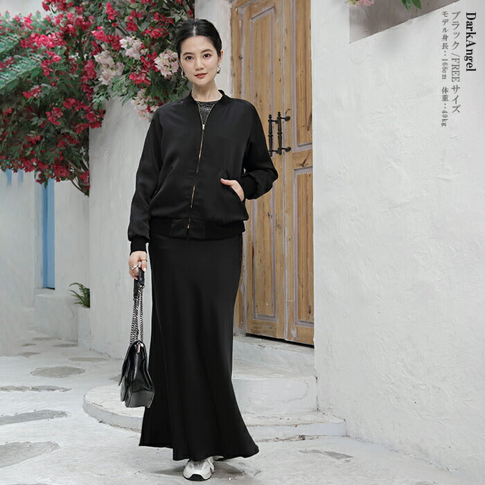 サテンブルゾン