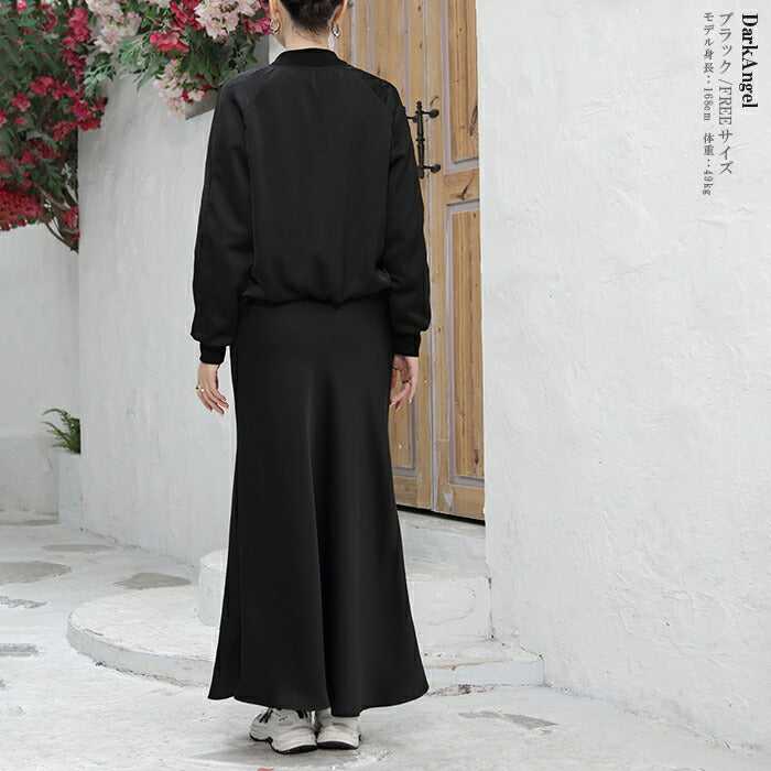 サテンブルゾン