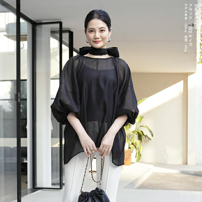 スリーブシアーブラウス