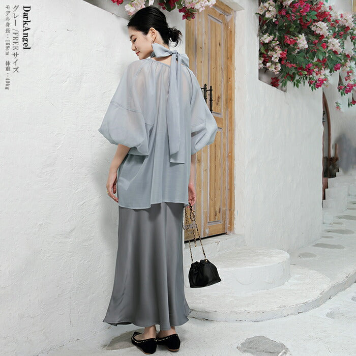 スリーブシアーブラウス