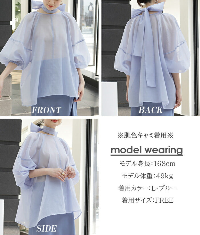 スリーブシアーブラウス