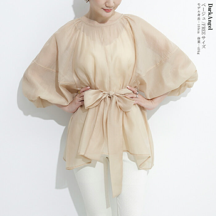 スリーブシアーブラウス