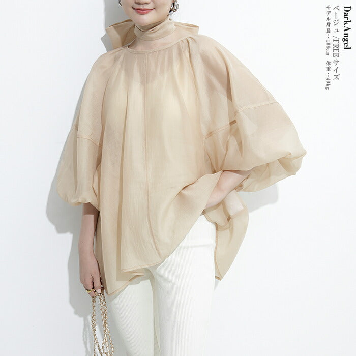 スリーブシアーブラウス