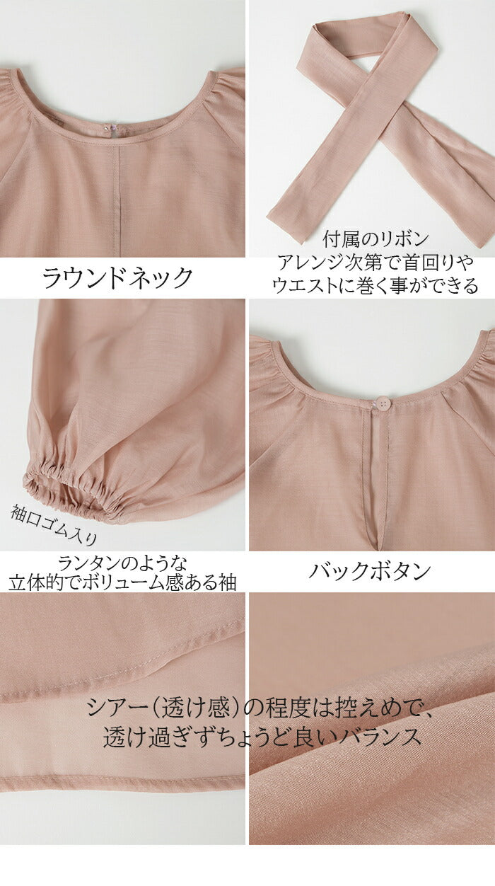 スリーブシアーブラウス