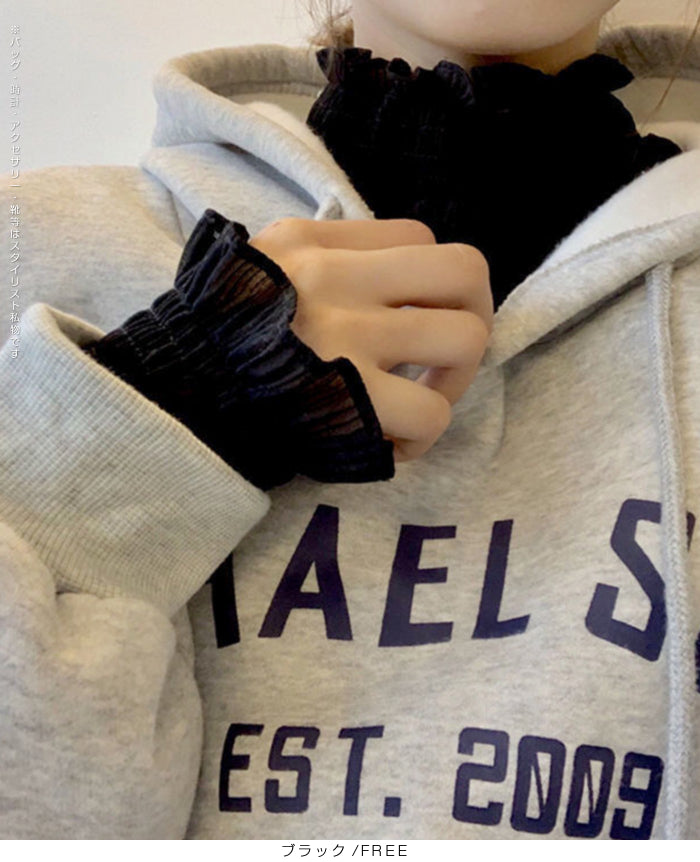 裏起毛スタンドカラーブラウス