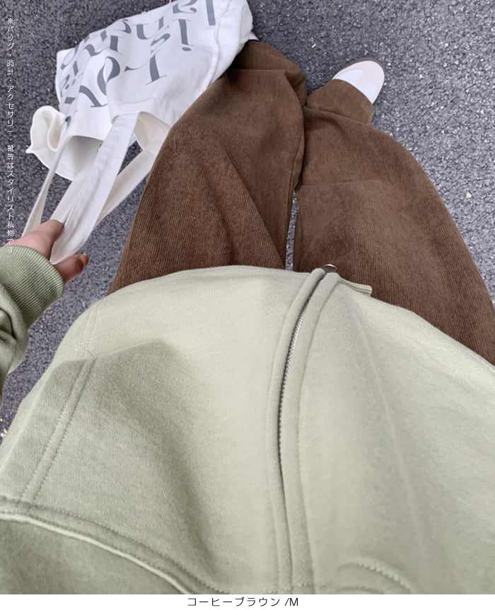 タック入りコーデュロイワイドパンツ