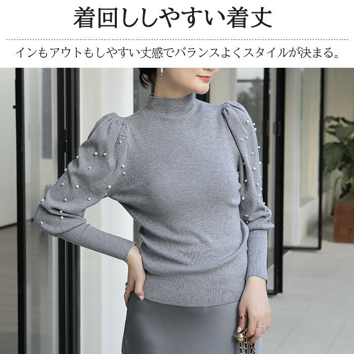 パフスリーブニットトップス
