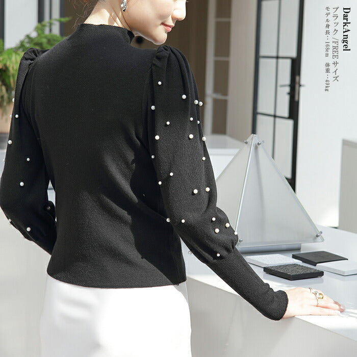 パフスリーブニットトップス