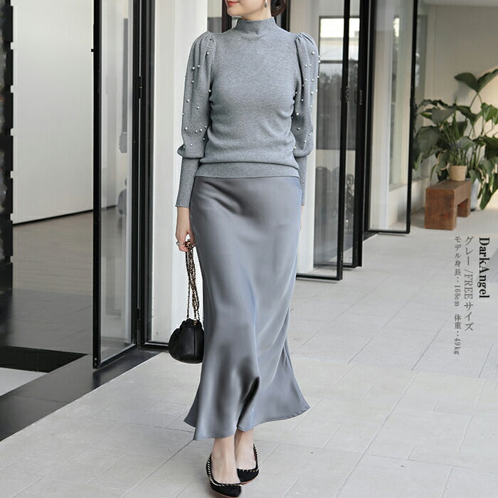 パフスリーブニットトップス