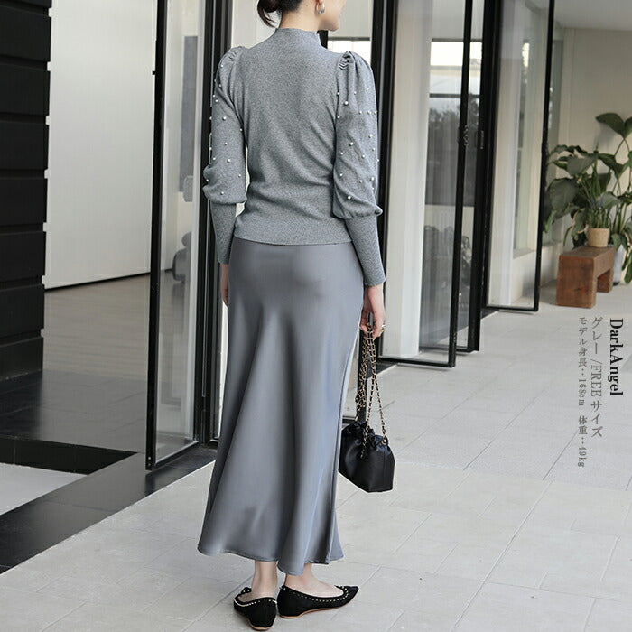 パフスリーブニットトップス