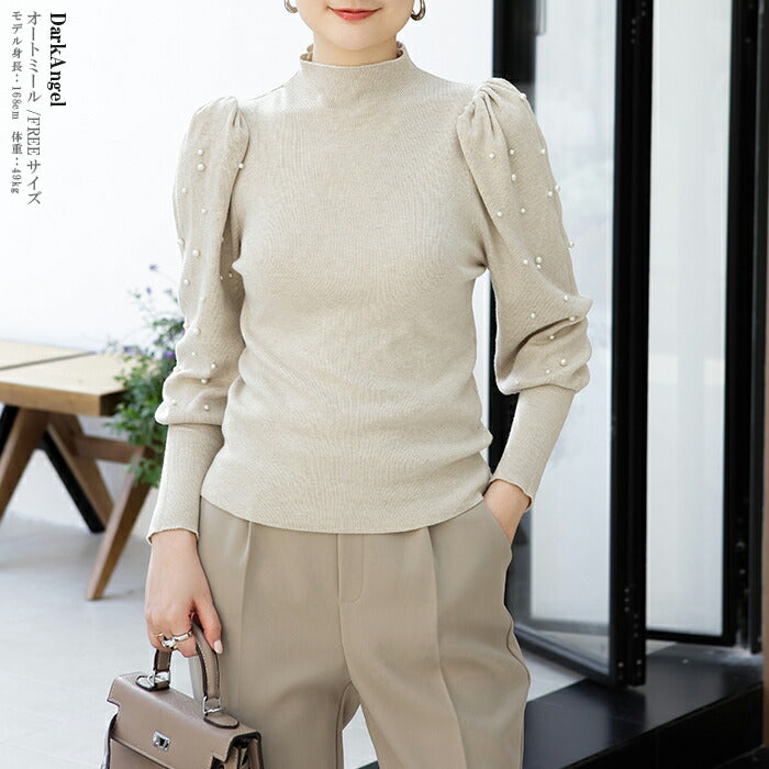 パフスリーブニットトップス