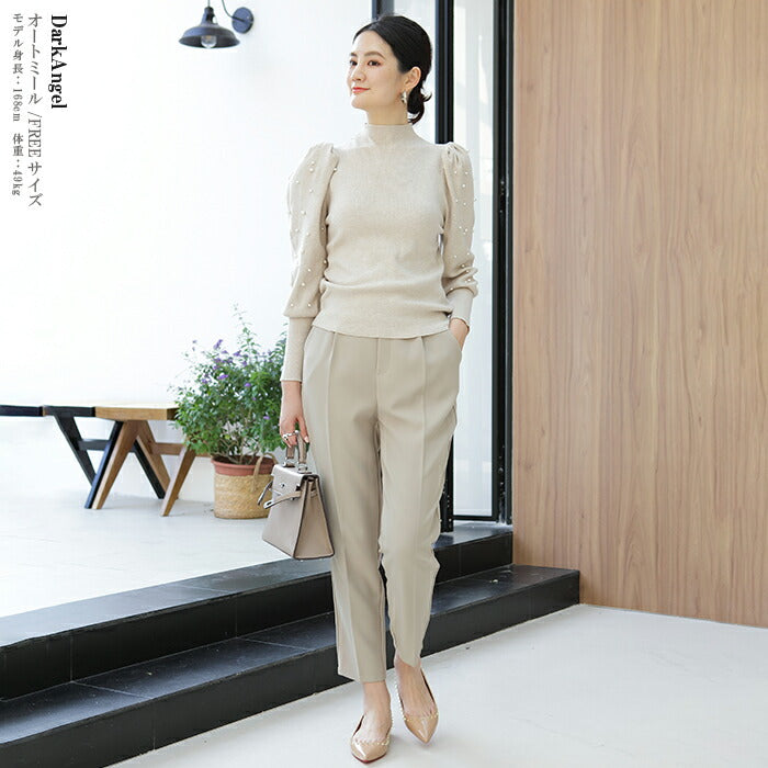 パフスリーブニットトップス