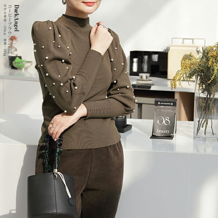 パフスリーブニットトップス