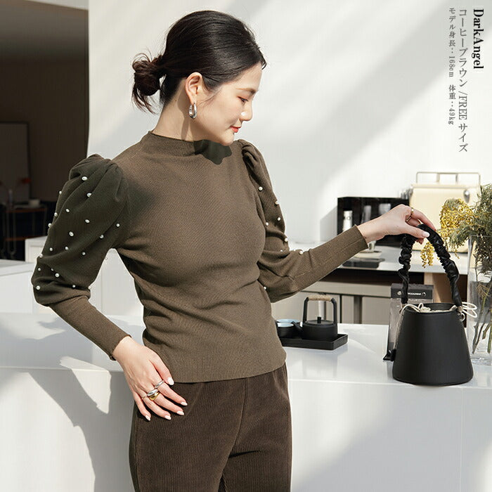 パフスリーブニットトップス