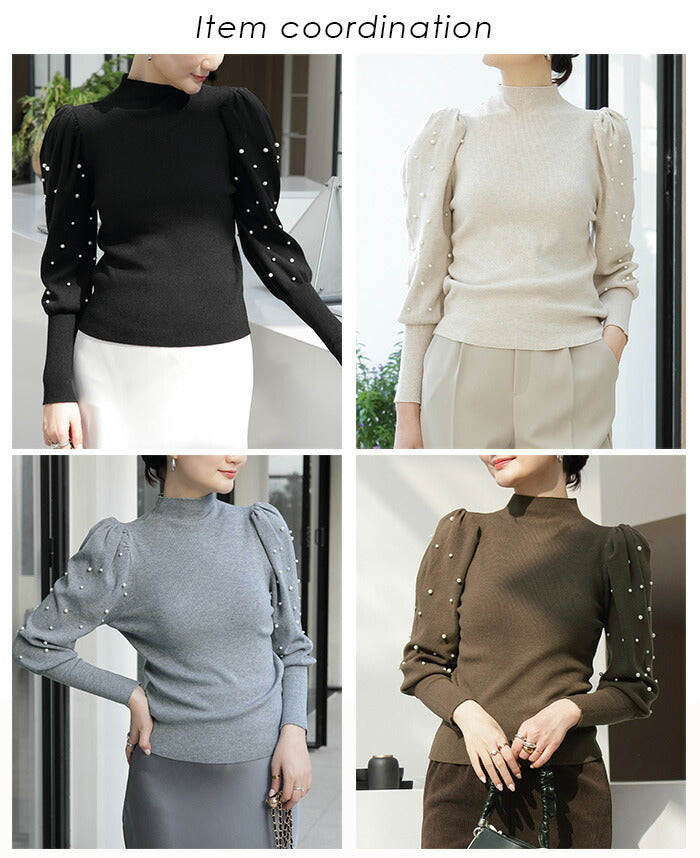 パフスリーブニットトップス