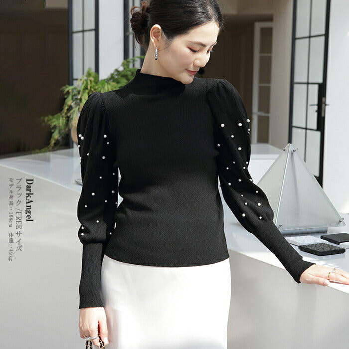 パフスリーブニットトップス