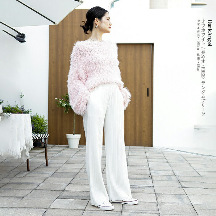 プリーツワイドパンツ