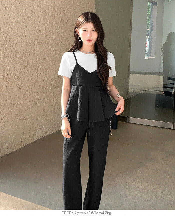 ペプラムキャミセットアップ