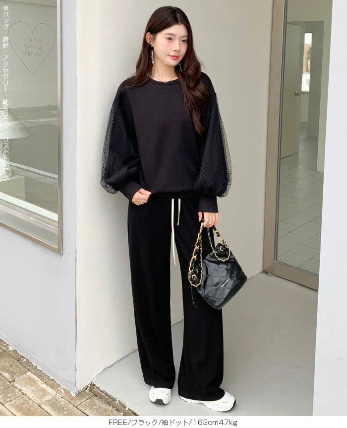 チュールドッキングスリーブプルオーバー