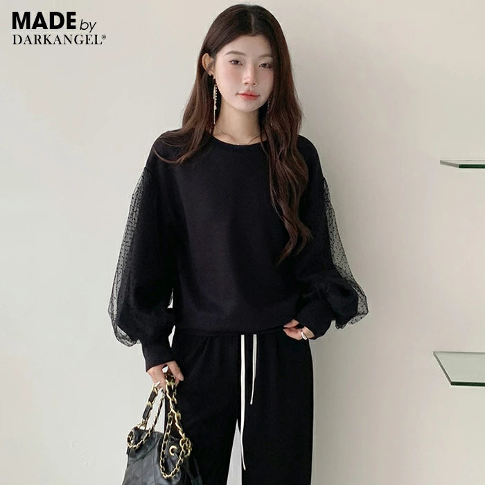 チュールドッキングスリーブプルオーバー