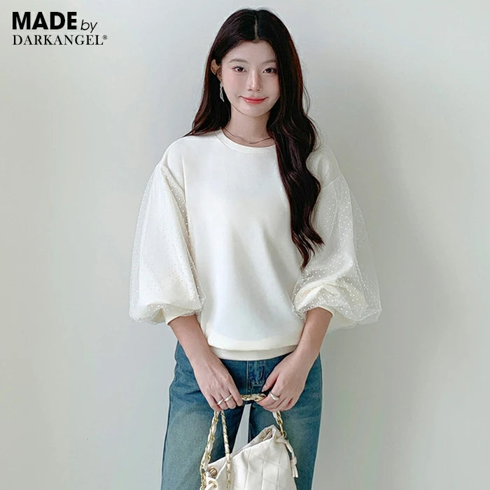 チュールドッキングスリーブプルオーバー