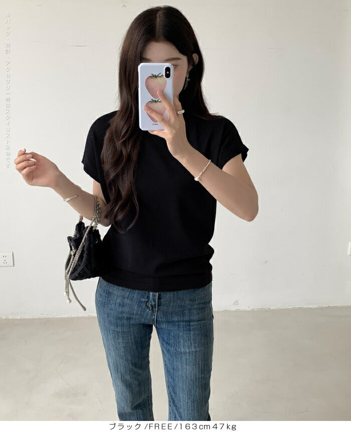 半袖ニットプルオーバー