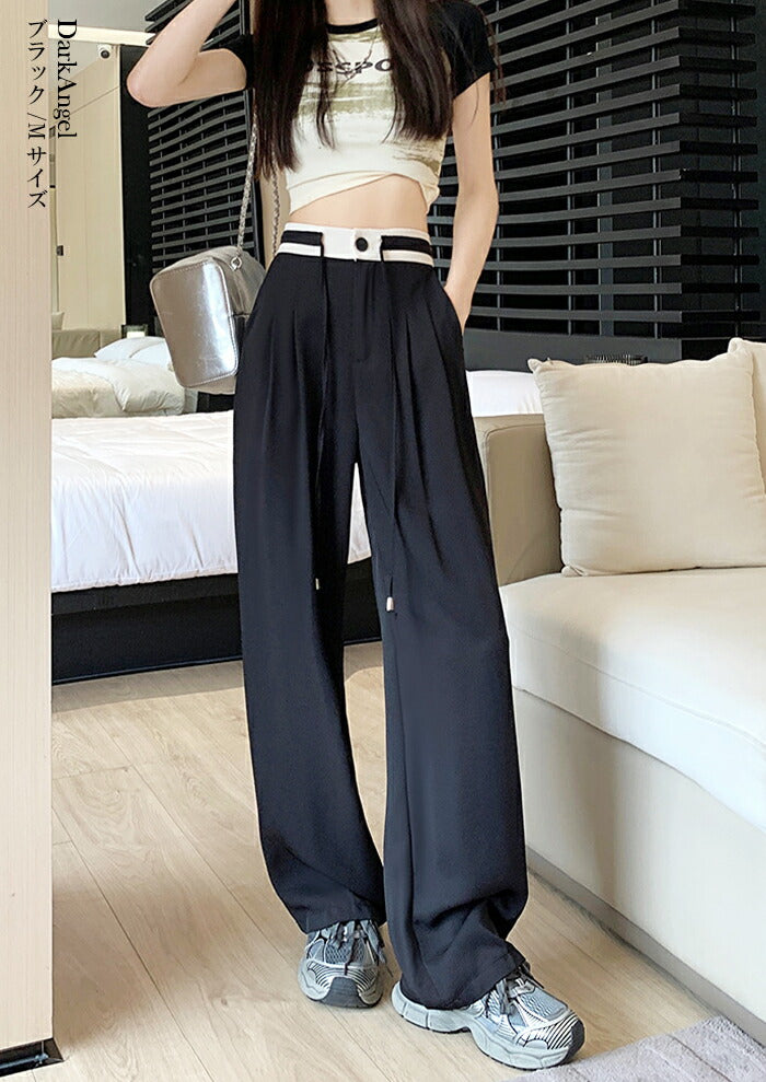 タックワイドパンツ